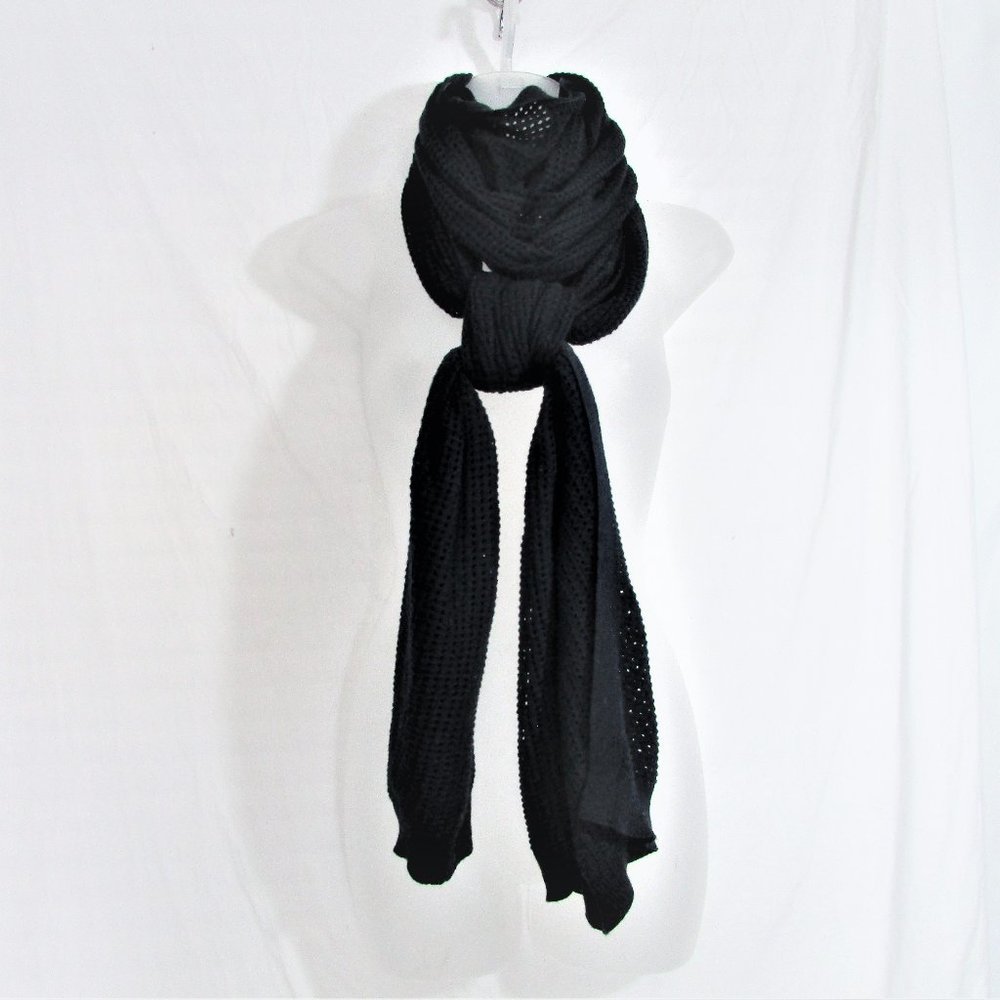 Gap Navy Open Weave Scarf 108x24 - image 2